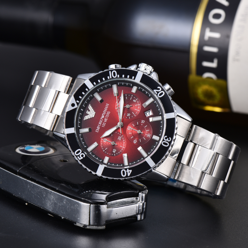 Relógio Emporio Armani Diver Cronógrafo - Pulseira de Aço