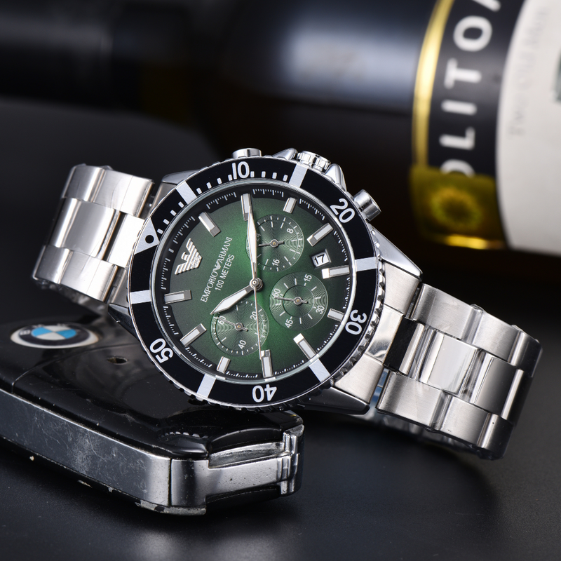 Relógio Emporio Armani Diver Cronógrafo - Pulseira de Aço
