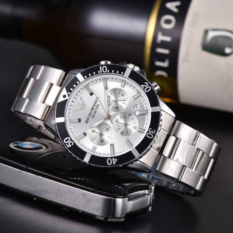 Relógio Emporio Armani Diver Cronógrafo - Pulseira de Aço