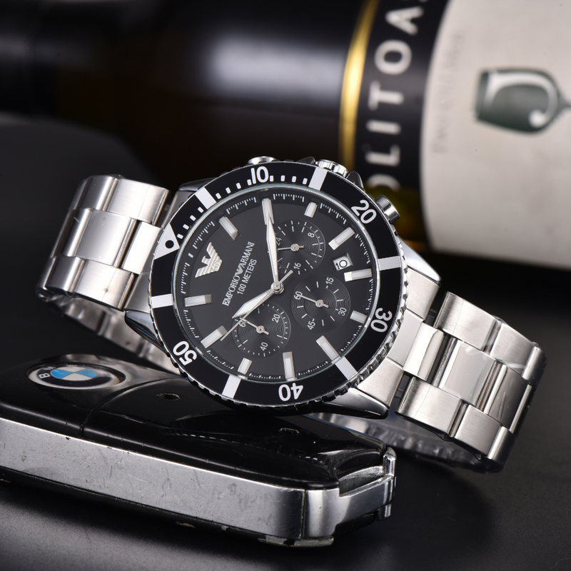 Relógio Emporio Armani Diver Cronógrafo - Pulseira de Aço