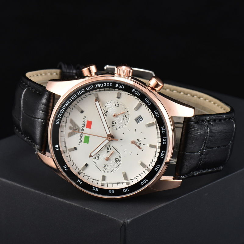 Relógio Emporio Armani Team Itália - Pulseira de Couro