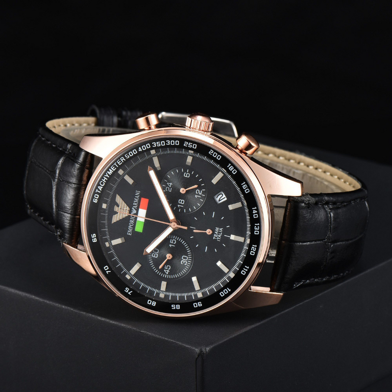 Relógio Emporio Armani Team Itália - Pulseira de Couro