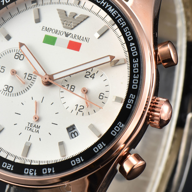 Relógio Emporio Armani Team Itália - Pulseira de Couro